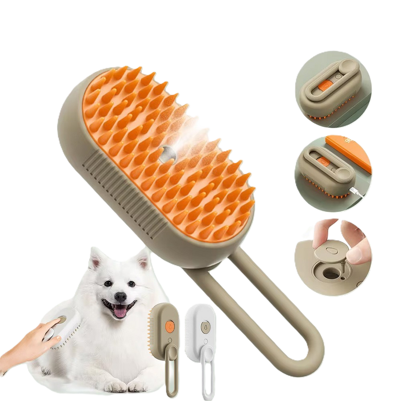 Cepillo de vapor 3 en 1 para mascotas